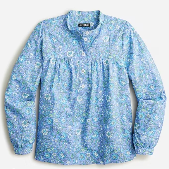 J.Crew Fresco Light Blue Floral Button-Up Shirt - Picture 1 of 7